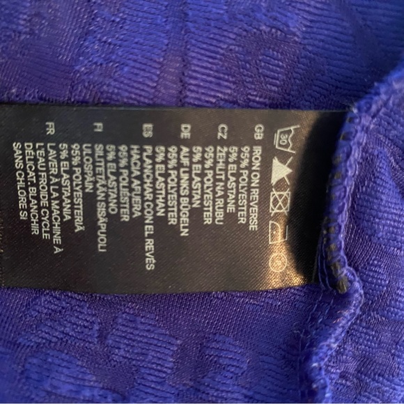 Royal blue printed long sleeved mini dress - Picture 5 of 5